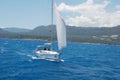 Beautiful sailing ship in the mediterranean sea in turkey