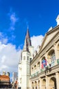 Beautiful Saint Louis Cathedral and Louisiana state museum in th Royalty Free Stock Photo