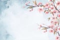 Beautiful sakura floral background Generative Ai