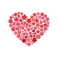 Beautiful Sakura Flower heart. Vector. Royalty Free Stock Photo