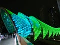 beautiful Salama bridge at night with neon color