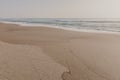 Beautiful sand beach with soft ocean wave, wave of the blue sea on the sand bech. concept travel