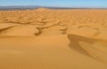 Beautiful sand desert dunes panorama in Sahara desert Royalty Free Stock Photo