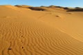 Beautiful sand desert dunes panorama in Sahara desert Royalty Free Stock Photo
