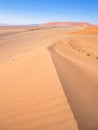 Beautiful sand dunes, perfectly shaped, at dune 45, Sossusvlei, Namibia.