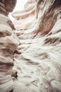 Beautiful sandstone cliffs of the Red Canyon in the mountains of Southern Eilat, Israel. Royalty Free Stock Photo