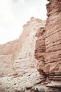 Beautiful sandstone cliffs of the Red Canyon in the mountains of Southern Eilat, Israel. Royalty Free Stock Photo