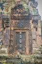 Beautiful sandstone craved on the lintel, doorway and windows of Royalty Free Stock Photo