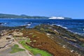 Active Pass between Mayne and Galiano Island from Georgina Point Lighthouse, Gulf Islands National Park, British Columbia, Canada Royalty Free Stock Photo