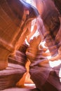 - Beautiful  of sandstone formations in upper Antelope Canyon, Page, Arizona, USA Royalty Free Stock Photo