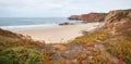 Beautiful sandy amado beach, west algarve portugal Royalty Free Stock Photo