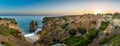 Beautiful sandy beach in Algarve, Portugal Royalty Free Stock Photo