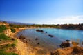 Beautiful sandy beach on a coast of Crete, Greece near Chania town