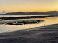 Golden sunset on Douglas beach Isle of Man Royalty Free Stock Photo