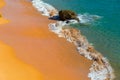 Golden sandy beach in the Algarve, Portugal Royalty Free Stock Photo