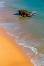 Golden sandy beach in the Algarve, Portugal Royalty Free Stock Photo