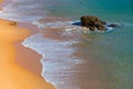 Golden sandy beach in the Algarve, Portugal Royalty Free Stock Photo