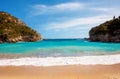 Beautiful sandy beach at Paleokastritsa in Corfu, Greece Royalty Free Stock Photo