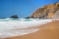 Beautiful sandy beach in Praia da Adraga, Portugal.