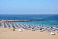 Beautiful sandy De Las Vistas beach on tenerife island.