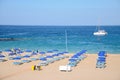 Beautiful sandy De Las Vistas beach on tenerife island.