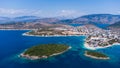 Beautiful sandy Ksamil beach in Albania.