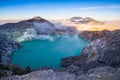 Beautiful sunrise of landscape view of Kawah Ijen volcano. one of most famous tourist attraction in Indonesia Royalty Free Stock Photo