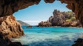 beautiful sardinian beach caves Royalty Free Stock Photo