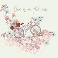 Beautiful save the date card with bicycle