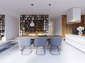 Beautiful scandinavian style dining room in modern home