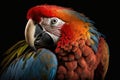 Beautiful Scarlet Macaw Close Up. Colorful and Vibrant Animal. Royalty Free Stock Photo