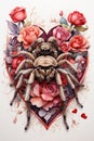 beautiful and scary graphics with a heart and a spider for lovers