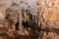 Beautiful and scary stalactite and stalagmite cave Royalty Free Stock Photo