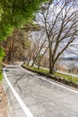 Beautiful scenary of Kawaguchiko lakeside at Momiju Tunnel Royalty Free Stock Photo