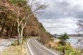 Beautiful scenary of Kawaguchiko lakeside at Momiju Tunnel Royalty Free Stock Photo