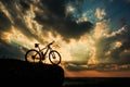 Beautiful scene of bike on sunset