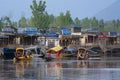 Beautiful scene of Dal Lake, Houseboat is the famous place of travel destination in Srinagar, local people use small boat for