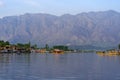 Beautiful scene of Dal Lake, Houseboat is the famous place of travel destination in Srinagar, local people use small boat for