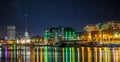 Beautiful scene daylight Dublin Ireland capital landscape city urban area old town modern office building