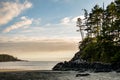 Beautiful scene just before sunset on Mackenzie Beach in Tofino BC