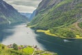 Beautiful scene of mountain and fjord, Neroy Fjord Royalty Free Stock Photo