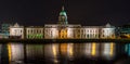 Beautiful scene night view Dublin Ireland capital landscape city urban area old town modern office building