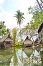 Beautiful scene of old waterfront cottage