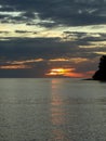 Beautiful an orange sunset at Pulau Sayak