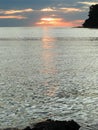 Beautiful an orange sunset at Pulau Sayak