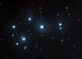 Beautiful scene of Plejades Stars Seven Sisters in the black sky