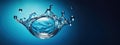 beautiful scene of realistic water drop falling into water, copy space. Created using Generative AI technology Royalty Free Stock Photo