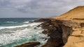 Beautiful scene of rocky coastal cliffs on a cloudy day Royalty Free Stock Photo