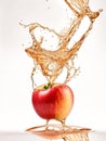 Beautiful Scene of Splashing Apple Drinks