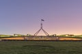 Beautiful scene of sunset at Parliament House Canberra, Australia Royalty Free Stock Photo